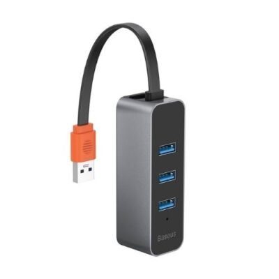 Baseus Steel Cannon Series USB-A to USB3.0*3 + RJ45 Hub Adapter